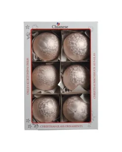 1Pz Pallina Sfera Di Vetro Liscia 80Mm Per Albero Di Natale Rosa