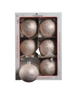 1Pz Pallina Sfera Di Vetro Liscia 80Mm Per Albero Di Natale Rosa