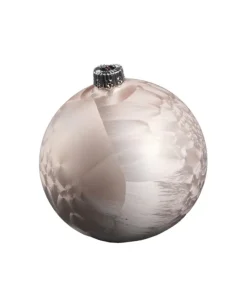 1Pz Pallina Sfera Di Vetro Liscia 80Mm Per Albero Di Natale Rosa