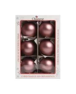 1Pz Pallina Sfera Di Vetro Liscia Vinaccia Opaca 60Mm Per Albero Di Natale