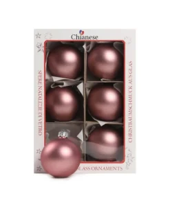 1Pz Pallina Sfera Di Vetro Liscia Vinaccia Opaca 60Mm Per Albero Di Natale