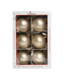 1Pz Pallina Sfera Di Vetro Decorata A Mano 80Mm Per Albero Di Natale