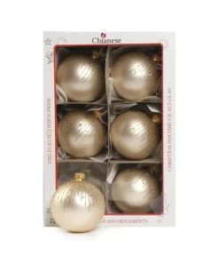 1Pz Pallina Sfera Di Vetro Decorata A Mano 80Mm Per Albero Di Natale