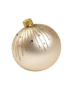 1Pz Pallina Sfera Di Vetro Decorata A Mano 80Mm Per Albero Di Natale