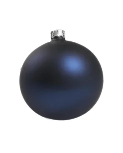 1Pz Pallina Sfera Di Vetro Liscia Blu Opaco 80Mm Per Albero Di Natale