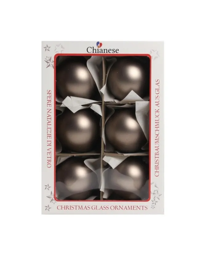 1Pz Pallina Sfera Di Vetro Liscia Bronzo Opaco 60Mm