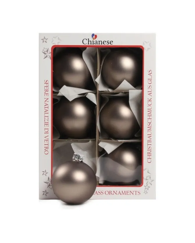 1Pz Pallina Sfera Di Vetro Liscia Bronzo Opaco 60Mm