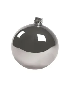 1Pz Pallina Sfera Di Vetro Liscia Argento Lucido 80Mm