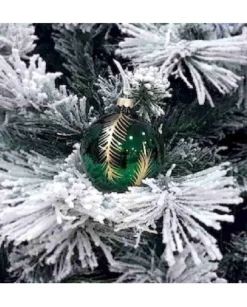 1Pz Pallina Sfera Di Vetro Decorata A Mano 80Mm Per Albero Di Natale