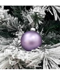 1Pz Pallina Sfera Di Vetro Liscia 60Mm Per Albero Di Natale Viola