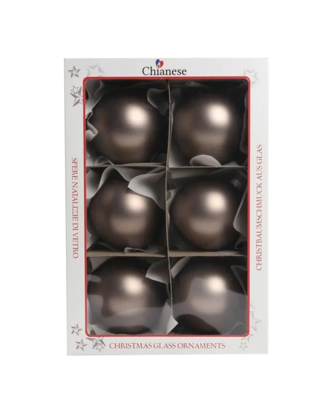 1Pz Pallina Sfera Di Vetro Liscia Bronzo Opaco 80Mm