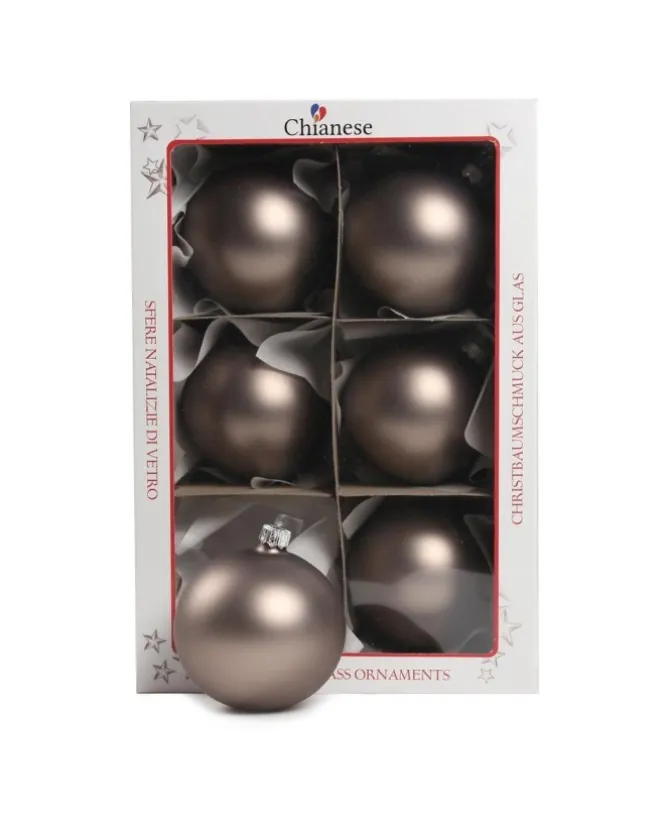 1Pz Pallina Sfera Di Vetro Liscia Bronzo Opaco 80Mm