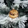 1Pz Pallina Sfera Di Vetro Liscia Rame Lucido 80Mm Per Albero Di Natale