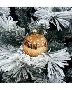 1Pz Pallina Sfera Di Vetro Liscia Rame Lucido 80Mm Per Albero Di Natale