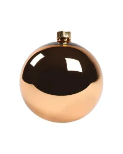 1Pz Pallina Sfera Di Vetro Liscia Rame Lucido 80Mm Per Albero Di Natale
