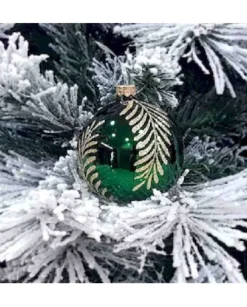 1Pz Pallina Sfera Di Vetro Decorata A Mano 80Mm Per Albero Di Natale