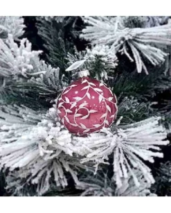 1Pz Pallina Sfera Di Vetro Decorata A Mano 80Mm Per Albero Di Natale