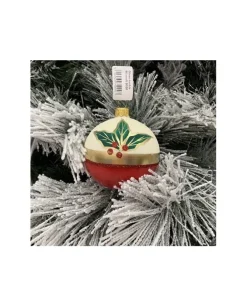 1Pz Pallina Sfera Di Vetro Decorata A Mano 80Mm Per Albero Di Natale