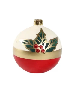 1Pz Pallina Sfera Di Vetro Decorata A Mano 80Mm Per Albero Di Natale