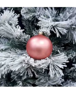 1Pz Pallina Sfera Di Vetro Liscia 100Mm Per Albero Di Natale Rosa