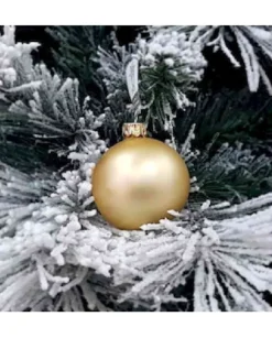 1Pz Pallina Sfera Di Vetro Oro Opaca 60Mm Per Albero Di Natale