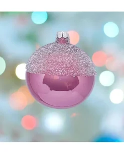 1Pz Pallina Sfera Di Vetro Decorata A Mano 80Mm Per Albero Di Natale
