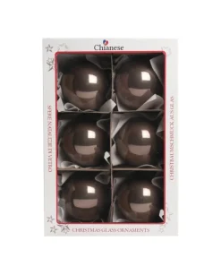 1Pz Pallina Sfera Di Vetro Liscia Marrone Lucido 80Mm