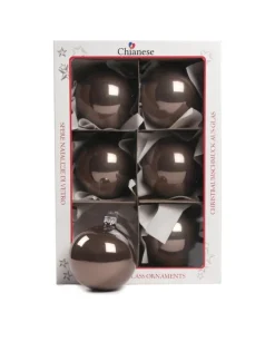 1Pz Pallina Sfera Di Vetro Liscia Marrone Lucido 80Mm