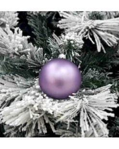 1Pz Pallina Sfera Di Vetro Liscia 80Mm Per Albero Di Natale Viola