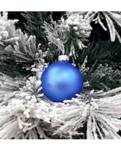 1Pz Pallina Sfera Di Vetro Liscia 60Mm Per Albero Di Natale Blu