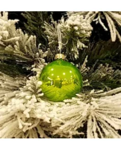 1Pz Pallina Sfera Di Vetro Liscia 60Mm Per Albero Di Natale Verde