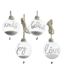 1Pz Palline Di Vetro Decorate 80Mm 4 Modelli Per Albero Di Natale