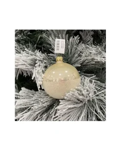 1Pz Sfera Di Vetro Decorata A Mano Champagne Lucido 80Mm