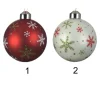 1Pz Sfera Pallina In Vetro Disponibile In Due Colori Con Decoro Fiocco Di Neve