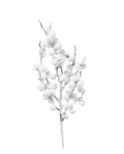 Ramo Bacche Innevate 40Cm Per Decorazioni Di Natale