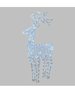 Renna Di Cristalli Acrilico 250 Led Bianco Caldo 3D