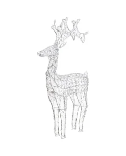 Renna Di Cristalli Acrilico 250 Led Bianco Caldo 3D