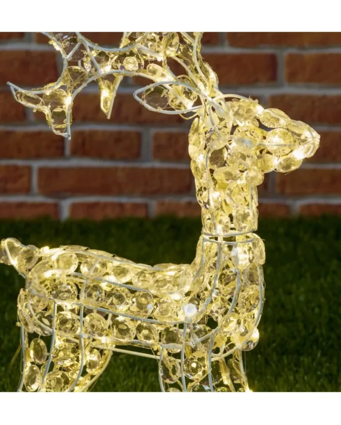 Renna Di Cristalli Acrilico 100 Led 4M+H70Cm