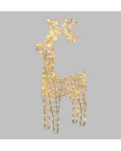 Renna Di Cristalli Acrilico 200 Led Bianco Caldo 3D