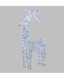 Renna Di Cristalli Acrilico 200 Led Bianco 3D