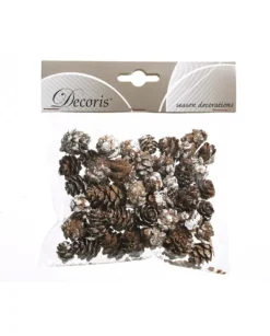 Sacchetto Pigne Piccole Innevate Per Decori Natalizi