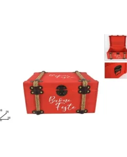 Scatola Bauletto In Legno Natalizia Rossa