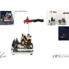 Scenario Giostrina Con Aereo Babbo Natale Con Luci E Movimenti 26X13X16.5 Cm