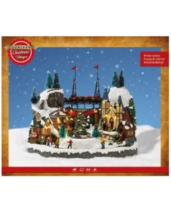 Scenario, Villaggio, Giostrina Led Villaggio In Poliresina Per Interni