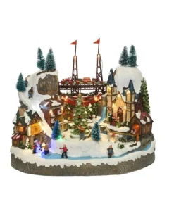 Scenario, Villaggio, Giostrina Led Villaggio In Poliresina Per Interni