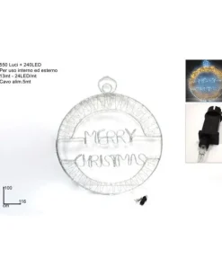 Scritta Merry Christmas Luminosa 550 Luci + 240 Led Uso Interno/Esterno