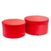 Set 2 Scatole Cilindriche Rosse O28,5X16Cm Per Regali E Decorazioni Di Natale