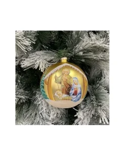 Sfera Di Vetro Decorata A Mano 150Mm Per Albero Di Natale