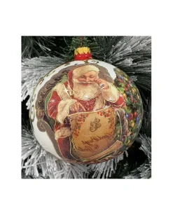 Sfera Di Vetro Decorata A Mano 150Mm Per Albero Di Natale