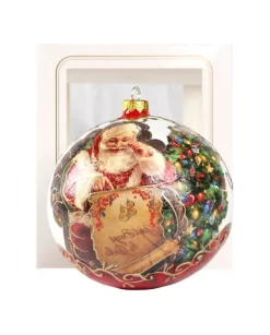 Sfera Di Vetro Decorata A Mano 150Mm Per Albero Di Natale